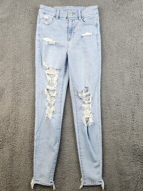 American Eagle AE Next Level Super High-Waisted Jegging Women's 0 Regular Ripped